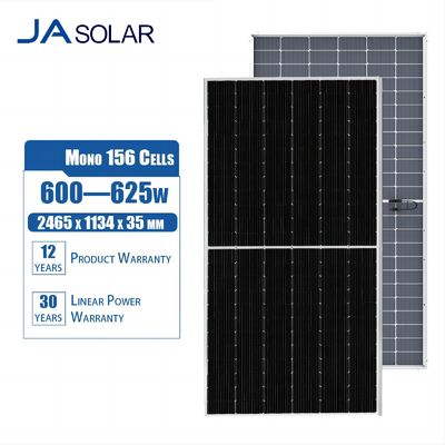 Carga do vento 2400Pa TOPCON Painéis solares 600W 605W 610W 615W 590W 595W Mono Bificial Tipo N