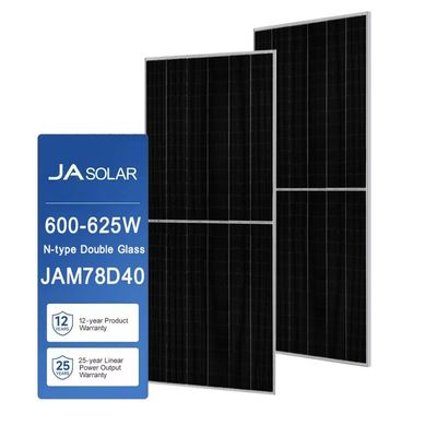 22.4% Eficiência do painel JA SOLAR Smart 600 Watts Painéis solares bifaciais de vidro para o deserto