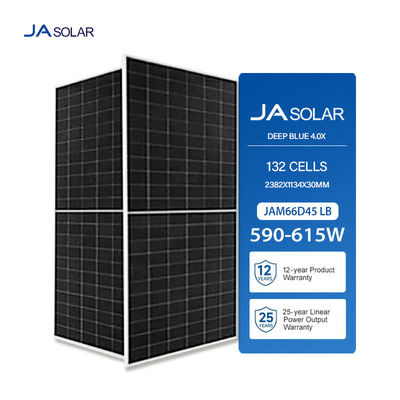 Quadro de liga de alumínio anodizado JA SOLAR Meia célula solar de 590W a 615W para casa 25