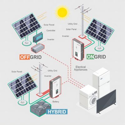 8KW 10KW 12KW 15KW 20KW 30KW Sistema fotovoltaico híbrido de painéis solares para uso doméstico