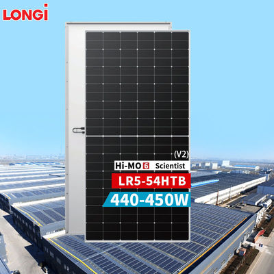 Longi Hi-MO 6 LR5-54HTB 420W 425W 430W 435W 440W 450W Painéis solares mono preto completo