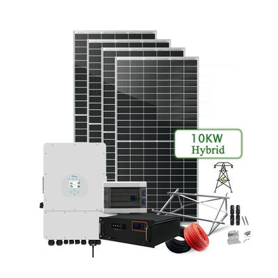 Sistema de energia solar monocristalino de silício 5KW 8KW 10KW Kit híbrido completo para casa