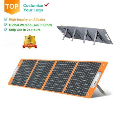 Painel solar dobrável portátil para RV de acampamento preto
