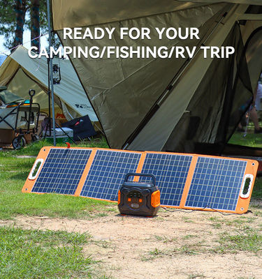 Painel solar dobrável portátil para RV de acampamento preto