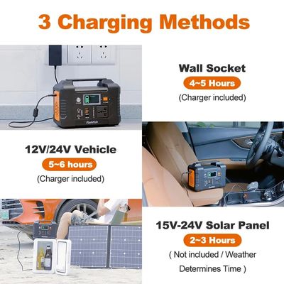 Estação de energia solar portátil de 500W com bateria de lítio recarregável com controlador MPPT