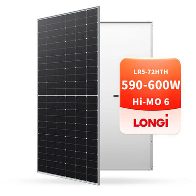 Kit de células de painel solar de vidro único 585W LONGi Hi-MO 6 LR5-72HTH com 23,2% de eficiência