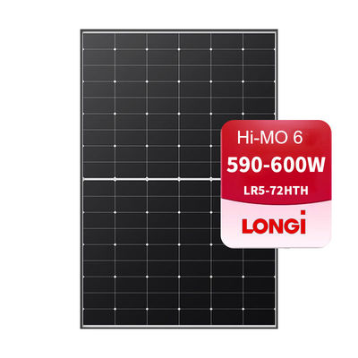 Kit de células de painel solar de vidro único 585W LONGi Hi-MO 6 LR5-72HTH com 23,2% de eficiência