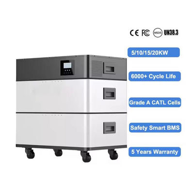 51.2V 5kw 10kw 15kw Bateria de armazenamento de energia empilhada de alta tensão para Lifepo4 Akku