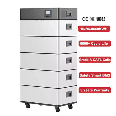 Modular empilhável 51.2v Lifepo4 Iões de Lítio Sistema Solar Doméstico 6000 Times 208Ah Bateria de Armazenamento de Energia