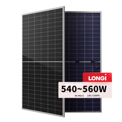 Tolerância de potência 0-3% Painéis solares prateados Mono 550 Watt 560 Watt para solução solar