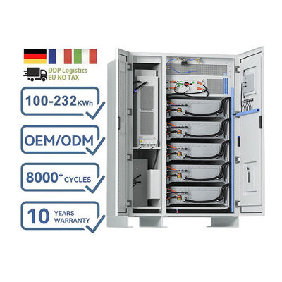 100 KVA em ligação à rede Container de armazenamento de energia industrial e comercial 232 kWh