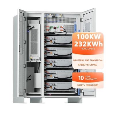 Sistema de armazenamento de energia ao ar livre 200kw 372kw com refrigeração por ar de tensão e bateria LiFePO4
