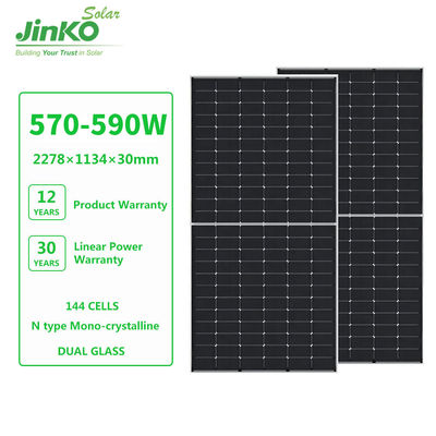 575W Jinko Tiger Neo N-tipo 72HL4-BDV painéis solares bifaciais para sistema de energia solar
