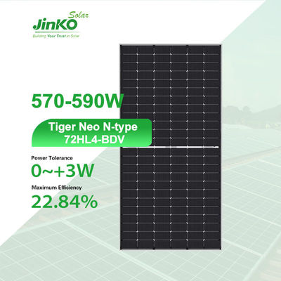 Painel Solar Jinko 570-590 Watt Bifacial Jinko Tiger Neo N-tipo 72HL4-BDV para Projetos