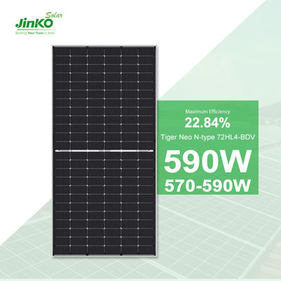 Jinko Solar Tiger Neo painéis solares fotovoltaicos tipo N 590W 585W 580W 575W 570W para sistema solar on-grid