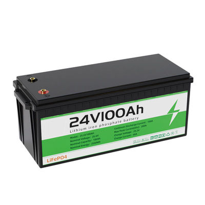 IP67 resistente à água 24V 100Ah Bateria solar LiFePO4 com Bluetooth e material de ânodo LFP