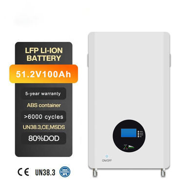 5000 Ciclos de Vida Bateria de armazenamento de energia montada na parede 5 ~ 10kWh IP65