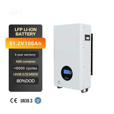 16S1P 5kWh a 30kWh Sistema de armazenamento de energia solar doméstica montado na parede com 6000 ciclos de vida