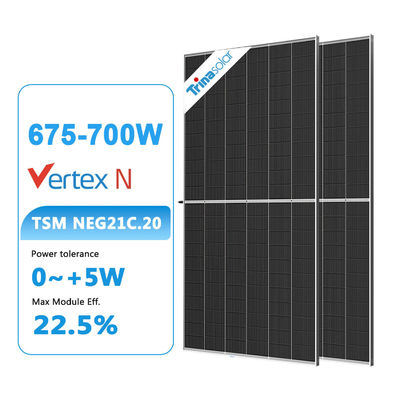 Painel fotovoltaico bifacial TSM-NEG21C de 182 mm de células de corte parcial N-tipo NEG 21C.20 675W 680W 690W 695W 700W.20