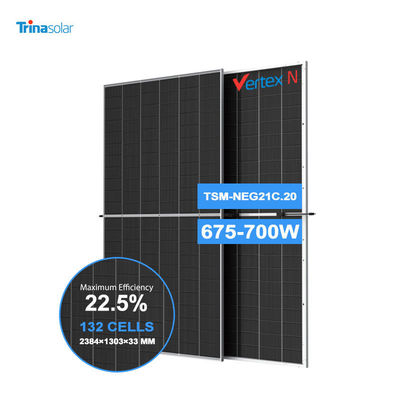 Trina Solar Vertex Bificial N-type 675W 680W 685W 690W 695W 700W painéis solares para sistema de energia solar