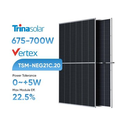 Trina Solar Vertex Bificial N-type 675W 680W 685W 690W 695W 700W painéis solares para sistema de energia solar