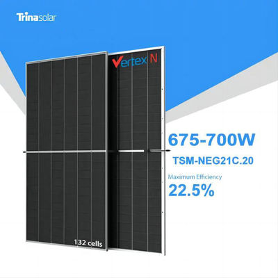 Quadro de liga de alumínio anodizado 700W 650W 690W Kit de painéis solares para energia solar comercial