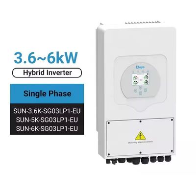 Atualize o seu sistema solar com o inversor híbrido Deye SUN-6K-SG03LP1-EU 6kw Single Phase