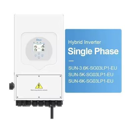 Inversor solar híbrido altamente Deye 5KW 6kw SUN-6K-SG03LP1-EU com Wifi Mppt de fase única