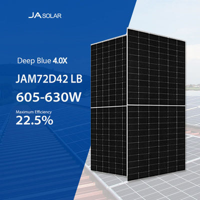Modulos fotovoltaicos bifaciais de vidro duplo solar 630W TOPCOn de tipo N Painéis solares 620W para estação de energia