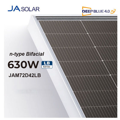 Painel solar de alta potência de 620W Ja com caixa de junção IP68 e vidro de ferro temperado de 2,0 mm