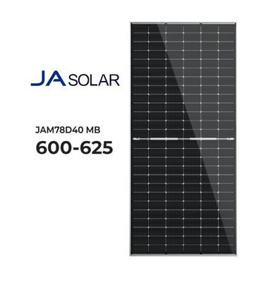 Alta Potência JA Solar Mono N-tipo Bificial painéis solares Meia Célula 144 Células 600W painéis fotovoltaicos