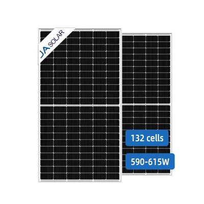 JA Painel Solar Qcells 590W 595W 600W 605W 610W 615W Tipo N Bifacial Energia de vidro duplo
