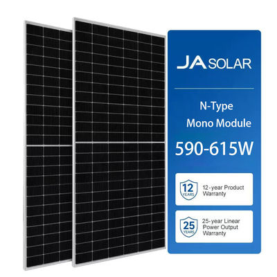 JA Sistema Solar Plate Mono Panel 590W 595W 600W 605W 610W 615W a 22,80% eficiência do painel