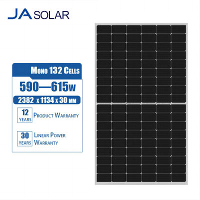 JA painéis solares 590w 595w 600w 605w 610w 615w módulos monobifaciais de vidro duplo tipo N