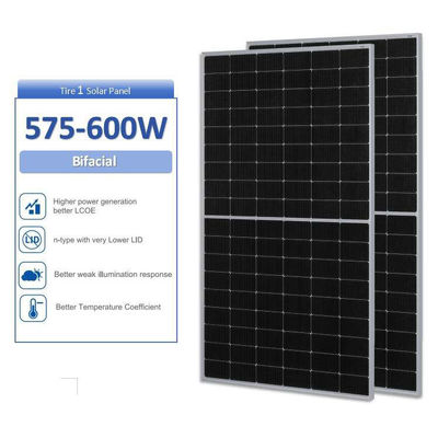 575-600W Bifacial Half-Cell Double Glass Ja painéis solares fotovoltaicos com certificado IEC ISO TUV