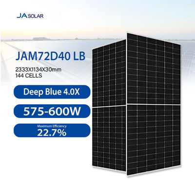 Quadro de liga de alumínio anodizado 600W Bifacial JAsolar painéis solares para sistema de rede
