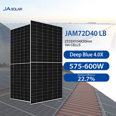 JA Solar Deep Blue 4.0 Módulo mono bifacial de classe dupla tipo N 575-600W JAM72D40 LB