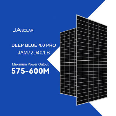 Vidro 2.0mm tipo N Azul profundo 575W-600W Painéis solares mono Bifacial módulo fotovoltaico JAM72D40 LB