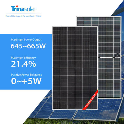 Caixa de junção IP68 Trina TSM-DEG21C.20 645-665W Painel solar bifacial de vidro duplo