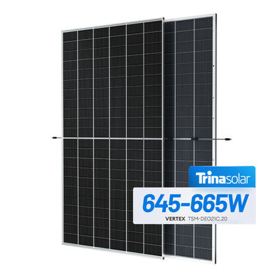 Trina Solar Panel Vertex TSM-DEG21C.20 645-665W Bifacial Duplo Vidro Módulo Monocristalino