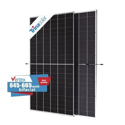 TSM Solar DEG21C.20 Painéis solares 645W 650W 660W 665W Módulo de vidro duplo Vertice bifacial
