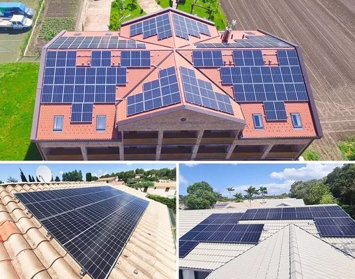 Quadro de liga de alumínio anodizado Longi 550W Painéis solares de nível 1 para geração de energia sustentável