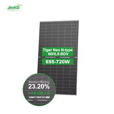 Painel solar fotovoltaico mono semi-cortado 700w N Tipo HJT Tolerância de potência bifacial 0- 3%