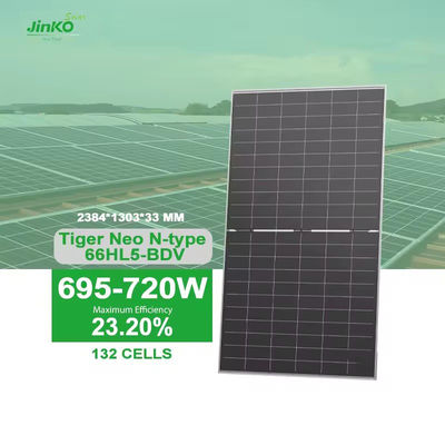 695W 700W 710W 715W 720 Watt Bifacial Dual Glass Solar Photovoltaic Panel com Tolerância de Potência de 0- 3%