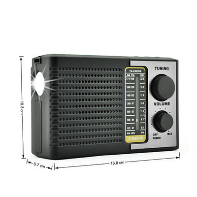 Home Fm Am Sw Rádio portátil movido a energia solar 2W com alto-falante e luz LED