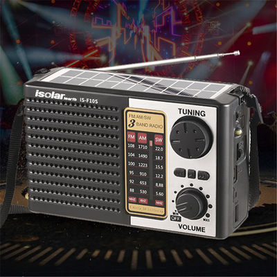 Home Fm Am Sw Rádio portátil movido a energia solar 2W com alto-falante e luz LED