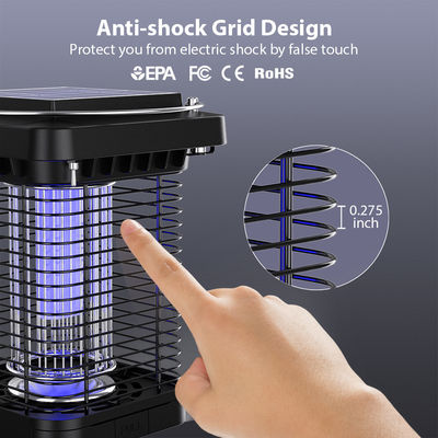 Lâmpada solar LED de insectos externos impermeável de gramado solar assassino de mosquitos para jardim e jardim