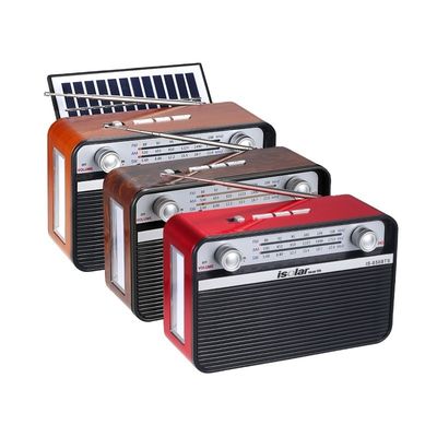 5V 1W Rádio de painel solar de energia solar rádio portátil estilo retro