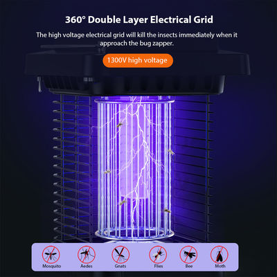 Lâmpada solar LED de insectos externos impermeável de gramado solar assassino de mosquitos para jardim e jardim