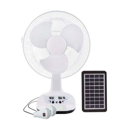 Best-Selling AC/DC Operação Grill Metal 12 polegadas 3 lâminas recarregável Casa Ventiladores Solares Ventilador Elétrico Recarregável